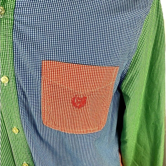 Chaps Multicolor Block Check Button Down Shirt - Picture 5 of 8